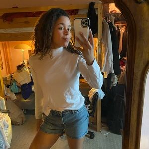 Land's End White Long Sleeve Turtleneck